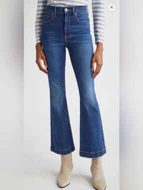 Veronica Beard Carson Ankle Flare Jeans High Rise Blue Denim Size 27